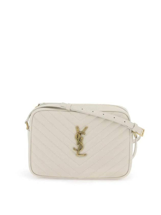 Luxury Saint Laurent Trending 2025 Lou Logo Quilting Cross Bag White