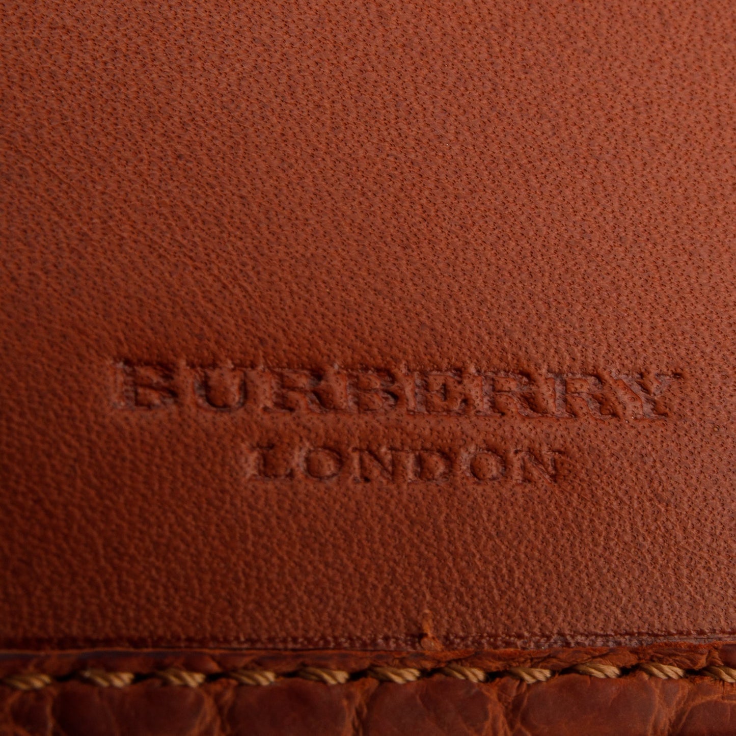 Burberry Brown Croc Embossed Slim Bifold Wallet