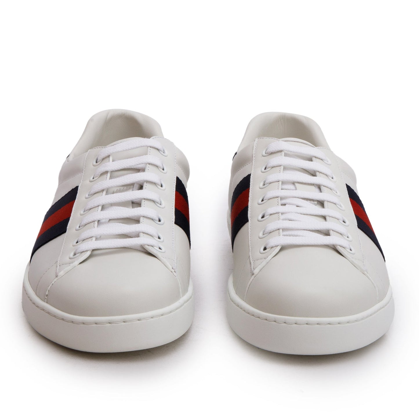 Gucci White Calfskin Ayers Web Ace Sneakers, Men's Size 9