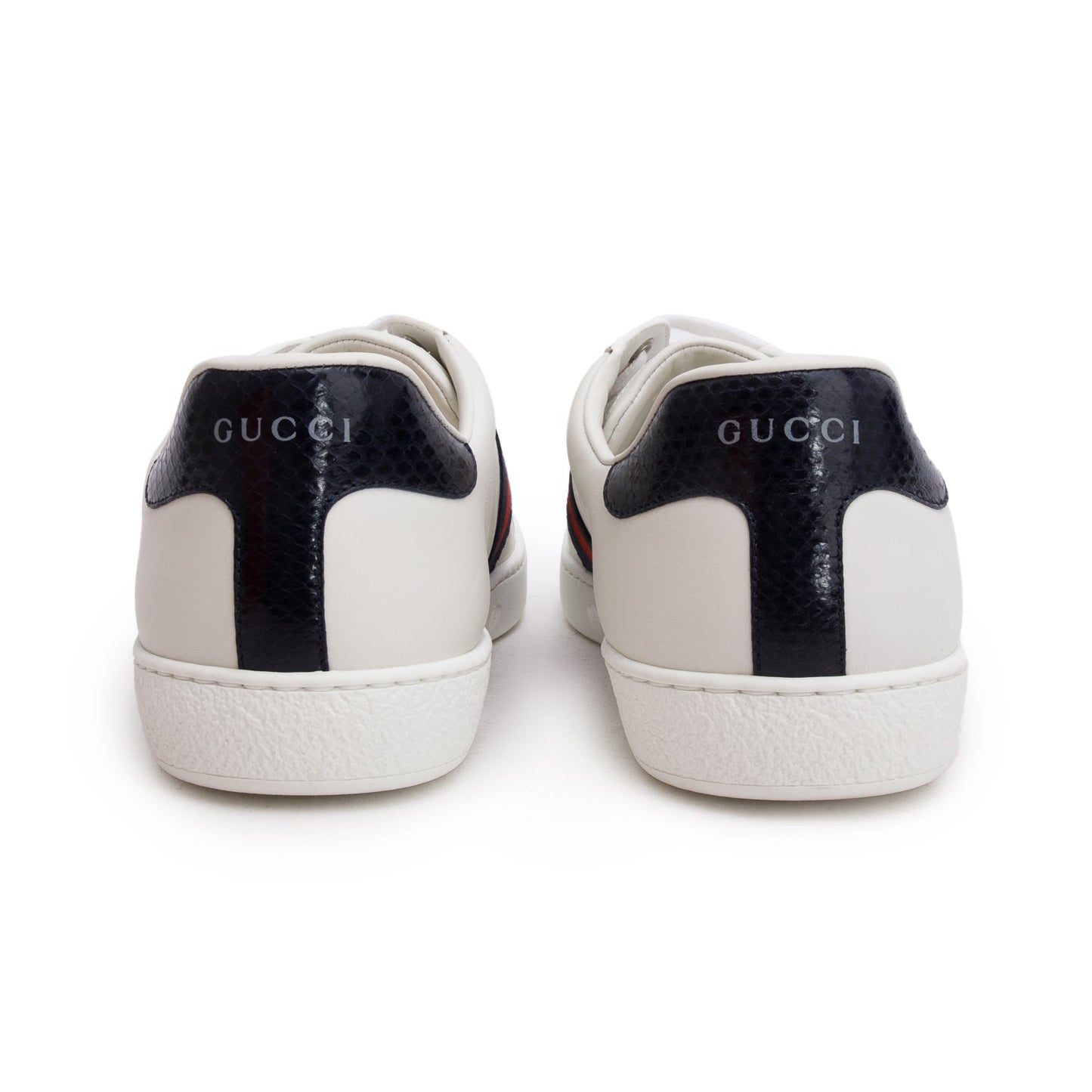 Gucci White Calfskin Ayers Web Ace Sneakers, Men's Size 9