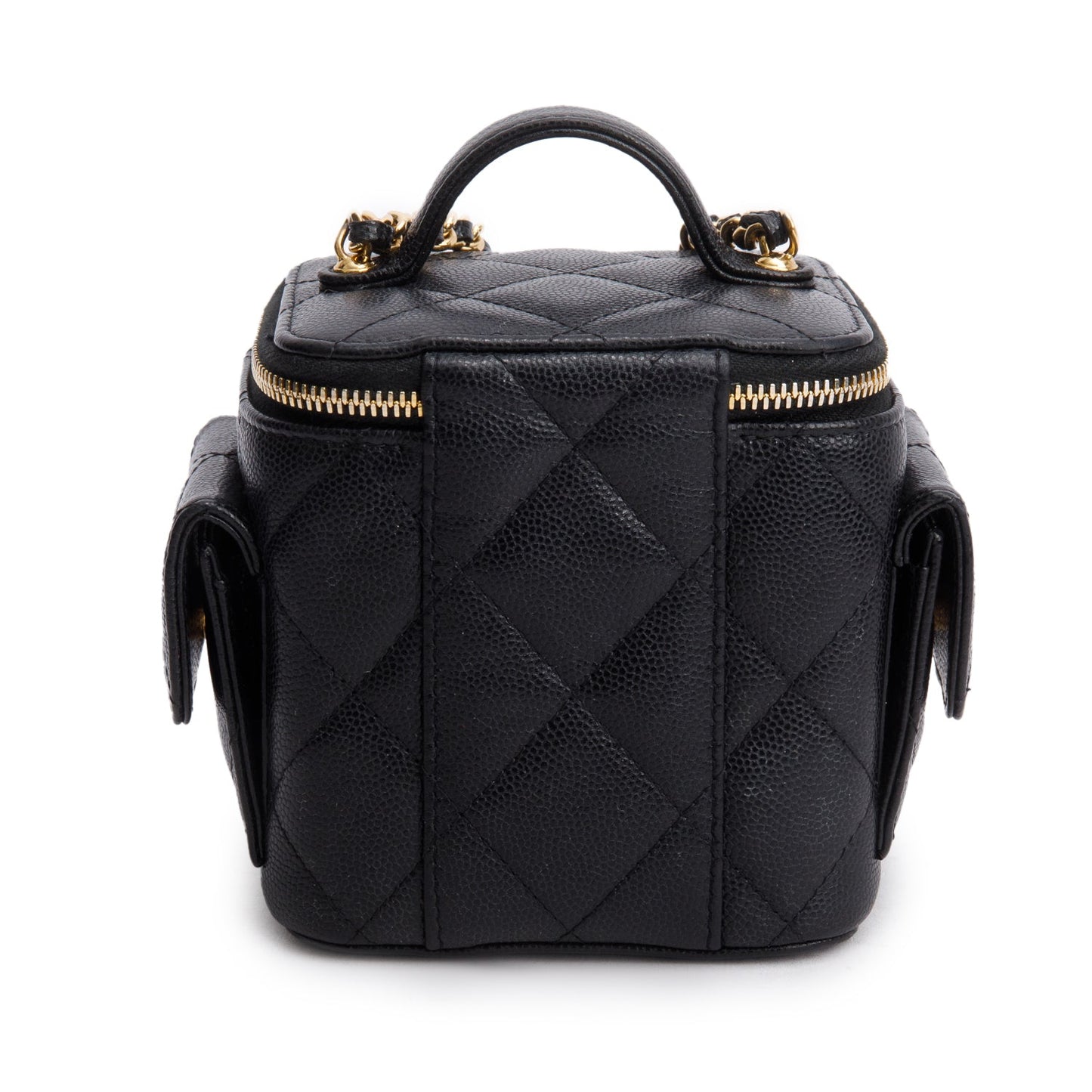 Chanel 2025 Black Lambskin Polly Pocket Vanity Bag