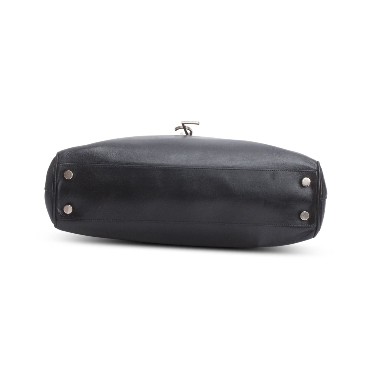 Saint Laurent Black Smooth Calfskin Cassandre Shopping Tote