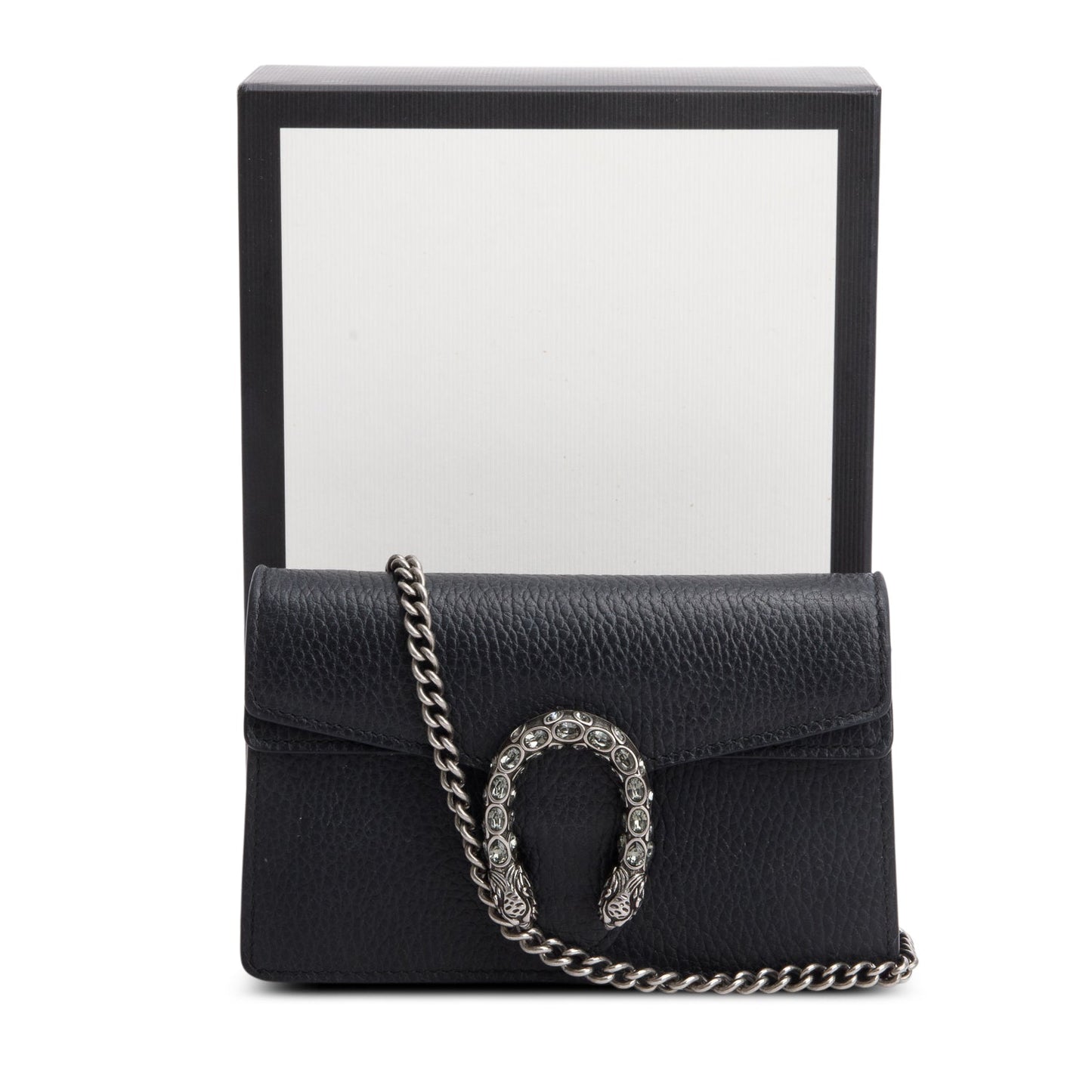 Gucci Black Calfskin Super Mini Dionysus Shoulder Bag