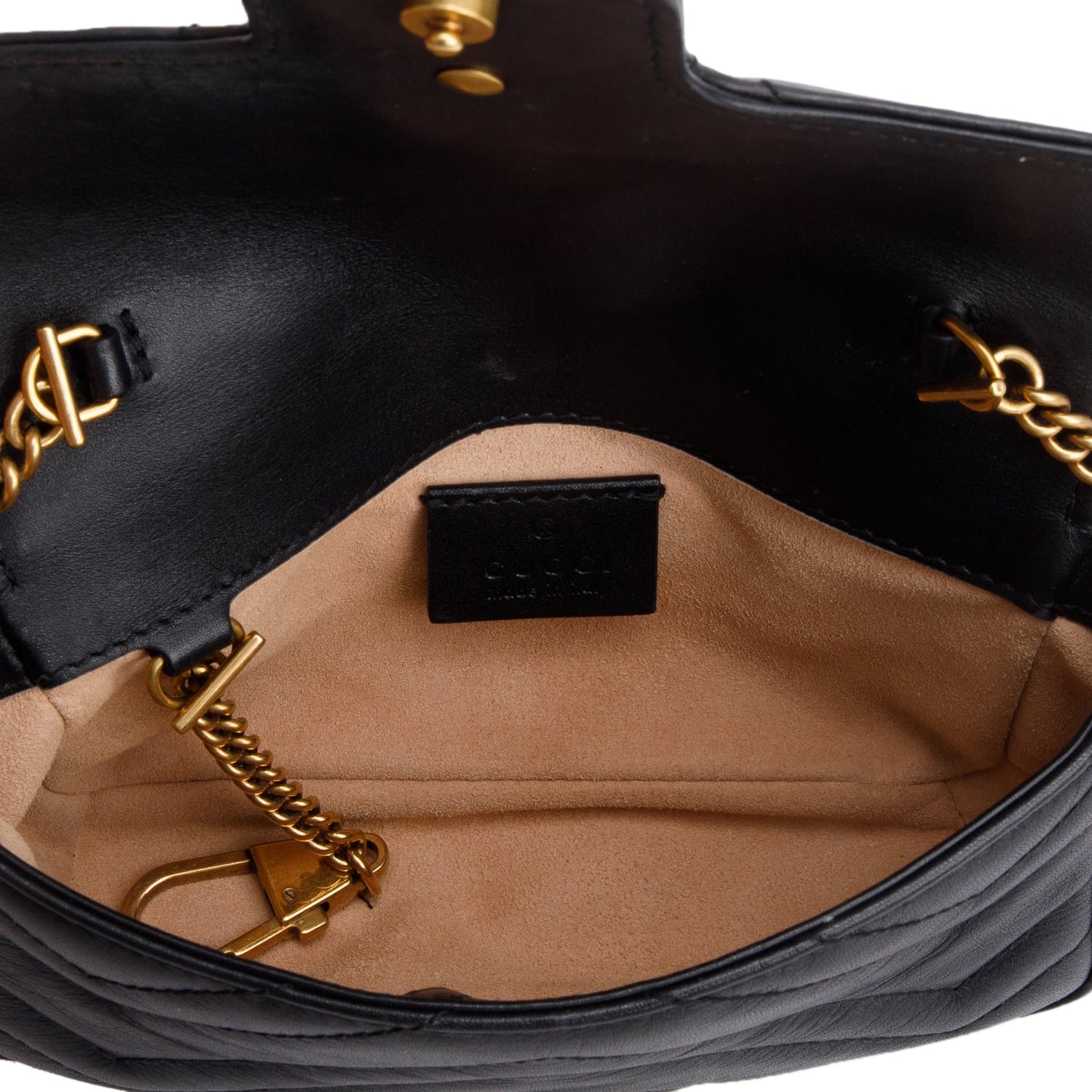 Gucci Black GG Marmont Matelasse Leather Super Mini Bag