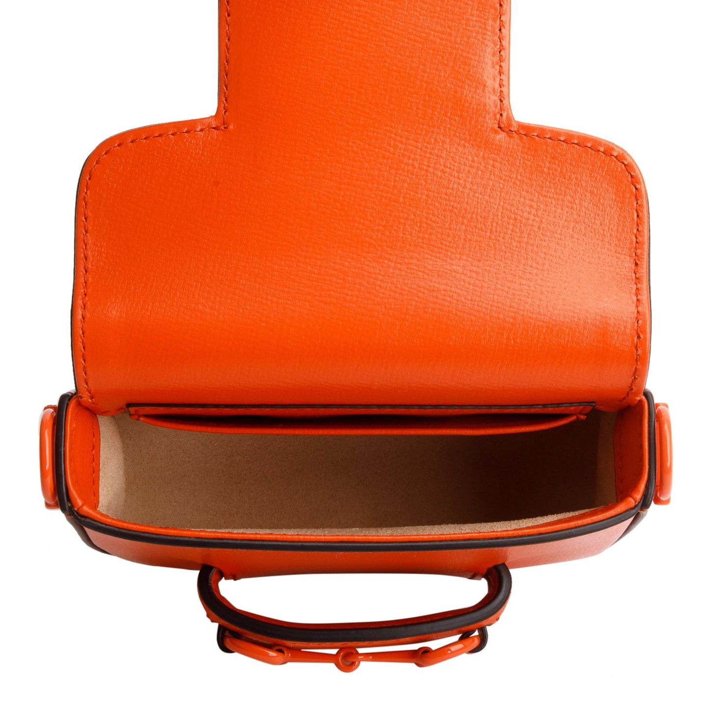 Gucci Orange Azalea Calfskin Web Monochrome Horsebit 1955 Wallet on Strap