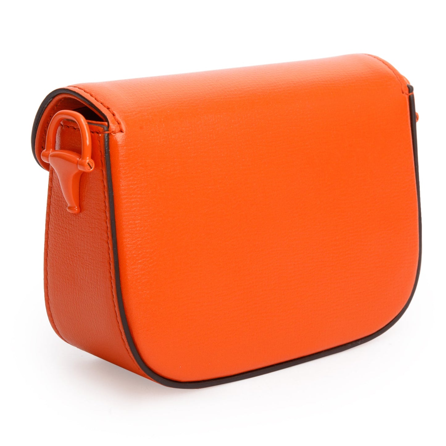 Gucci Orange Azalea Calfskin Web Monochrome Horsebit 1955 Wallet on Strap