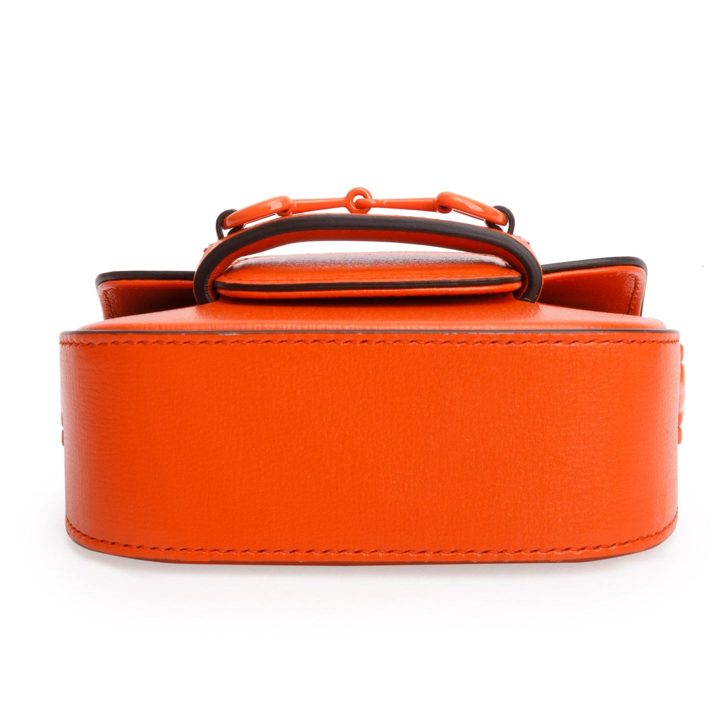 Gucci Orange Azalea Calfskin Web Monochrome Horsebit 1955 Wallet on Strap