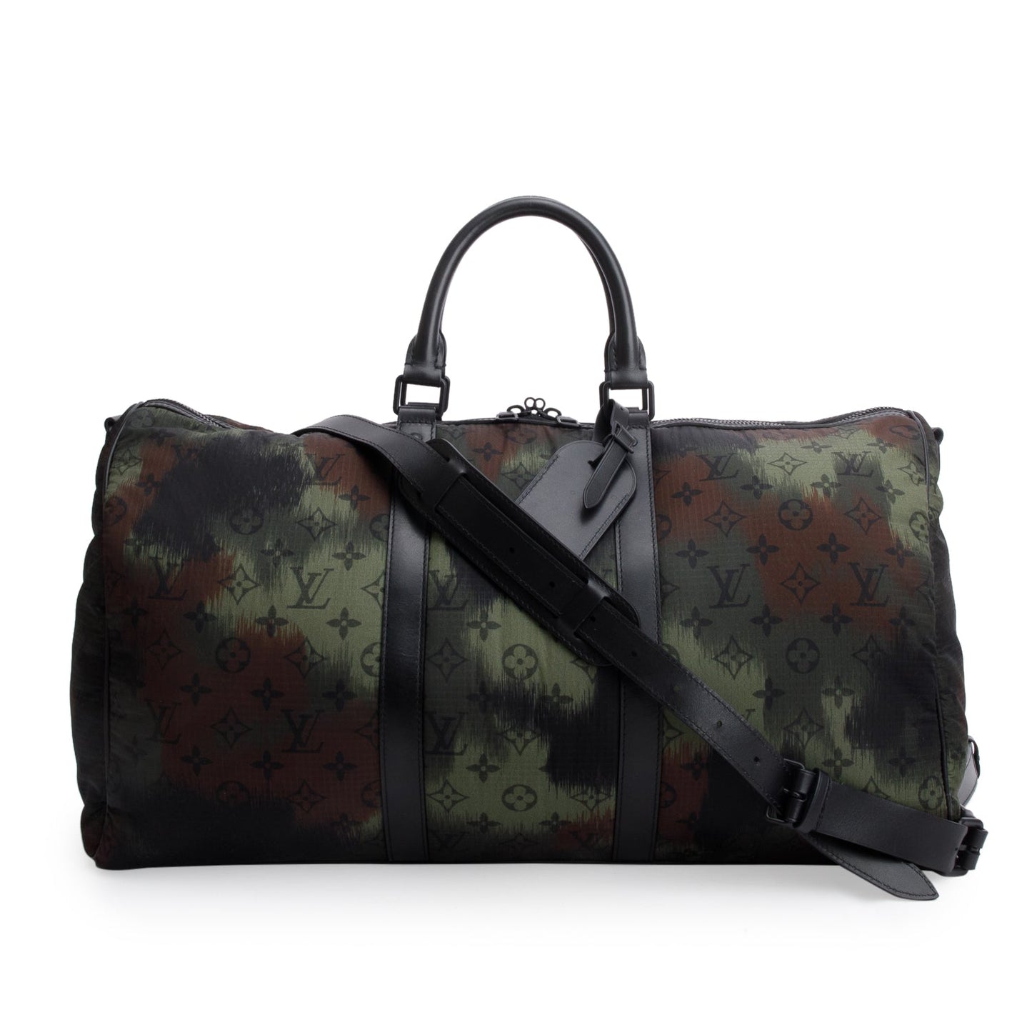 Louis Vuitton Nylon Monogram Camouflage Keepall Bandouliere 50