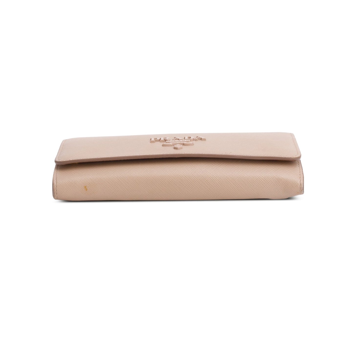 Prada Beige Saffiano Monochrome Continental Wallet