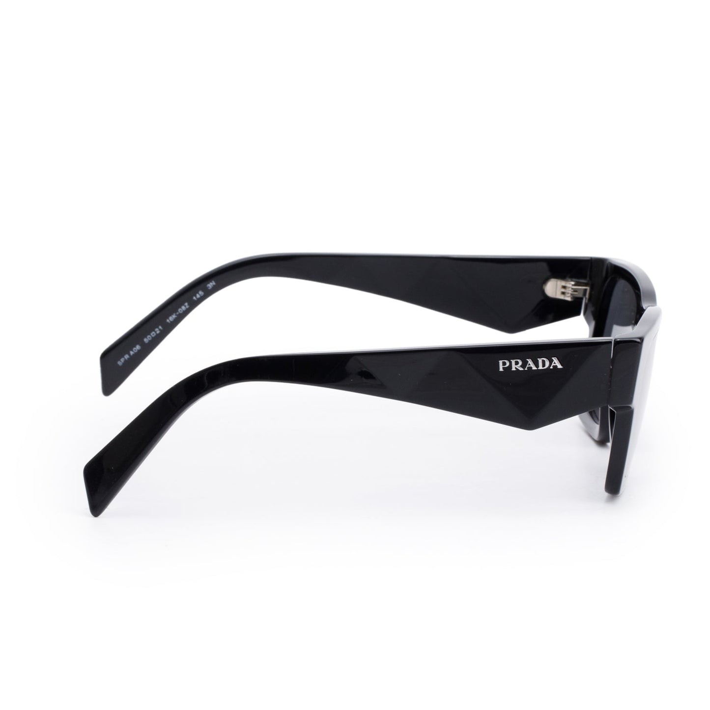 Prada SPRA06 Black Acetate Square Sunglasses