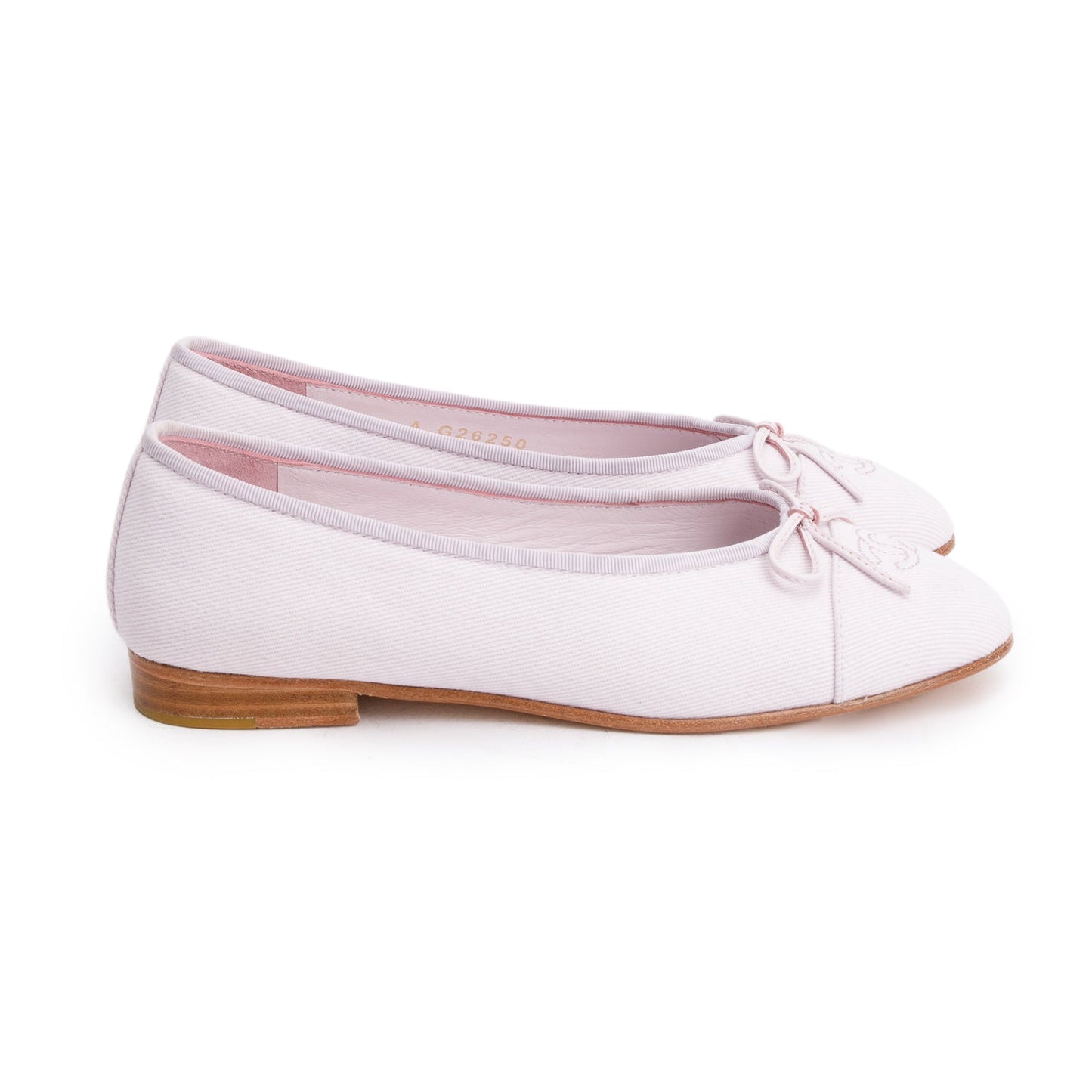 Chanel Purple Monochrome Canvas CC Cap Toe Ballet Flats, Size 39.5