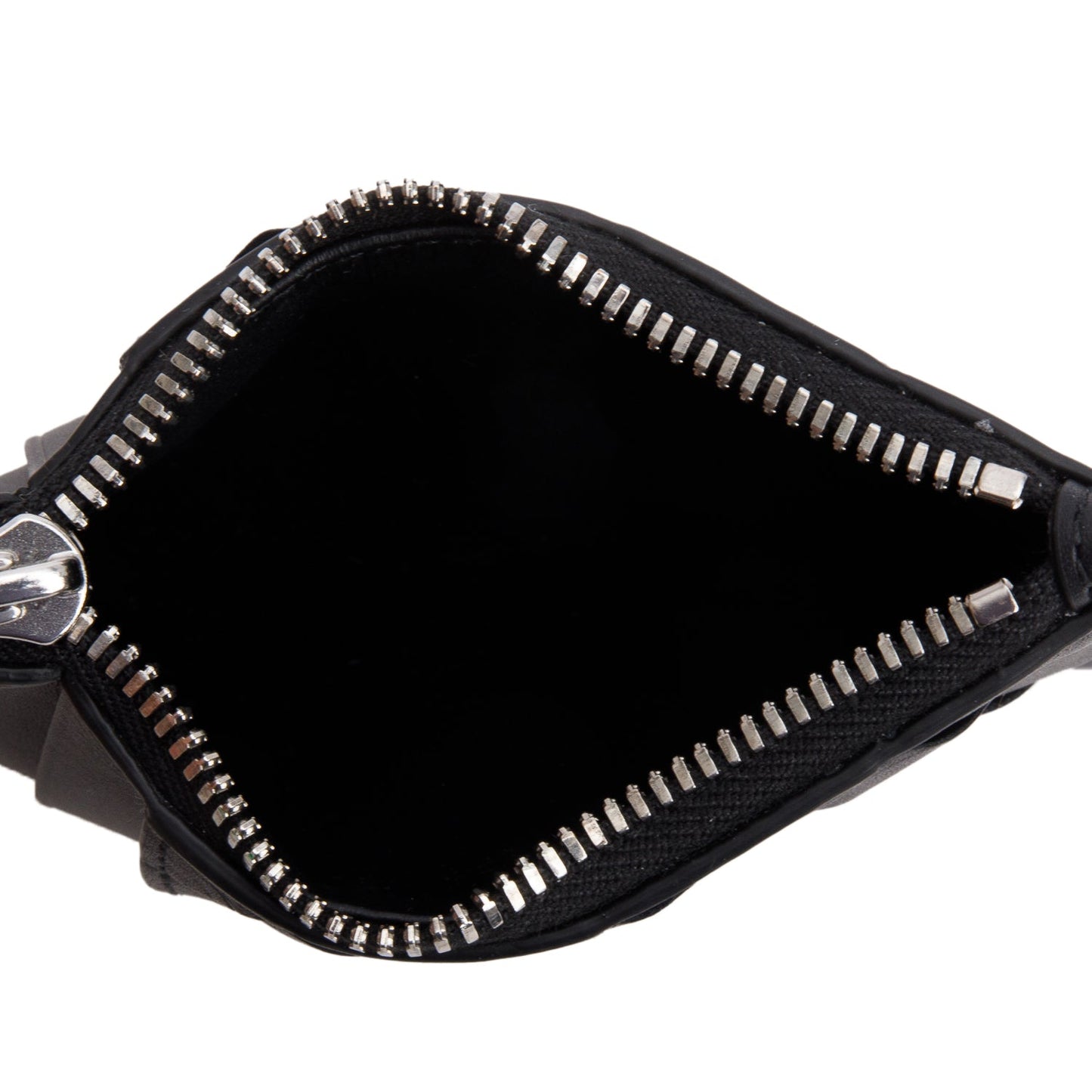 Bottega Veneta Black Nappa Intrecciato Zip Card Holder