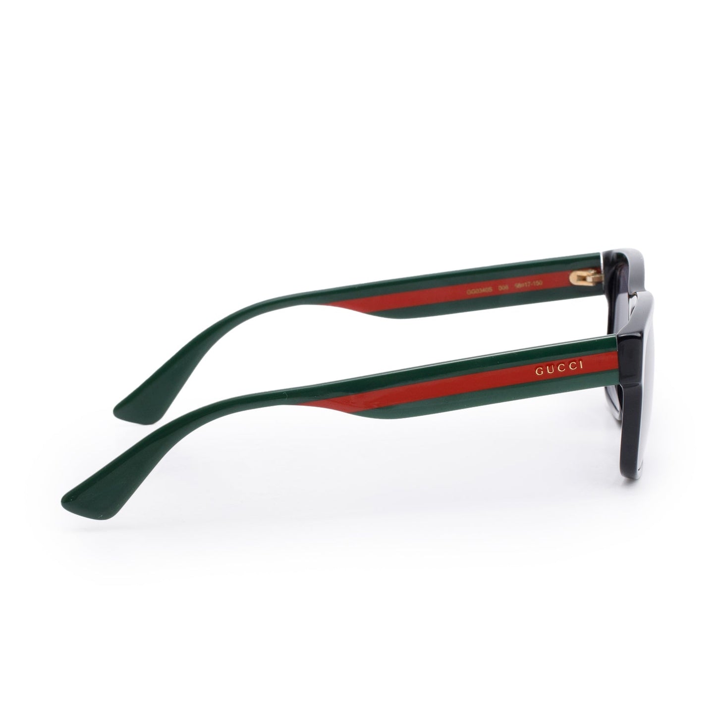 Gucci GG0340S Black Acetate Web Square Sunglasses