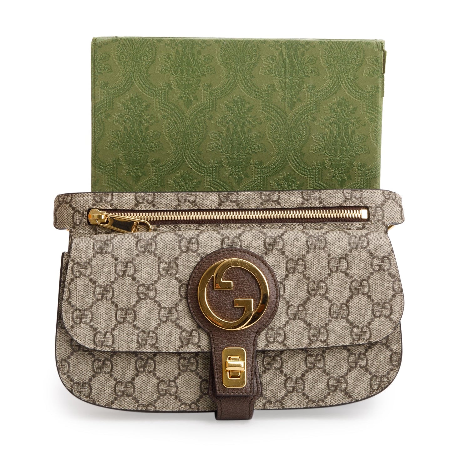 Gucci GG Supreme Monogram Textured Dollar Calfskin Blondie Belt Bag