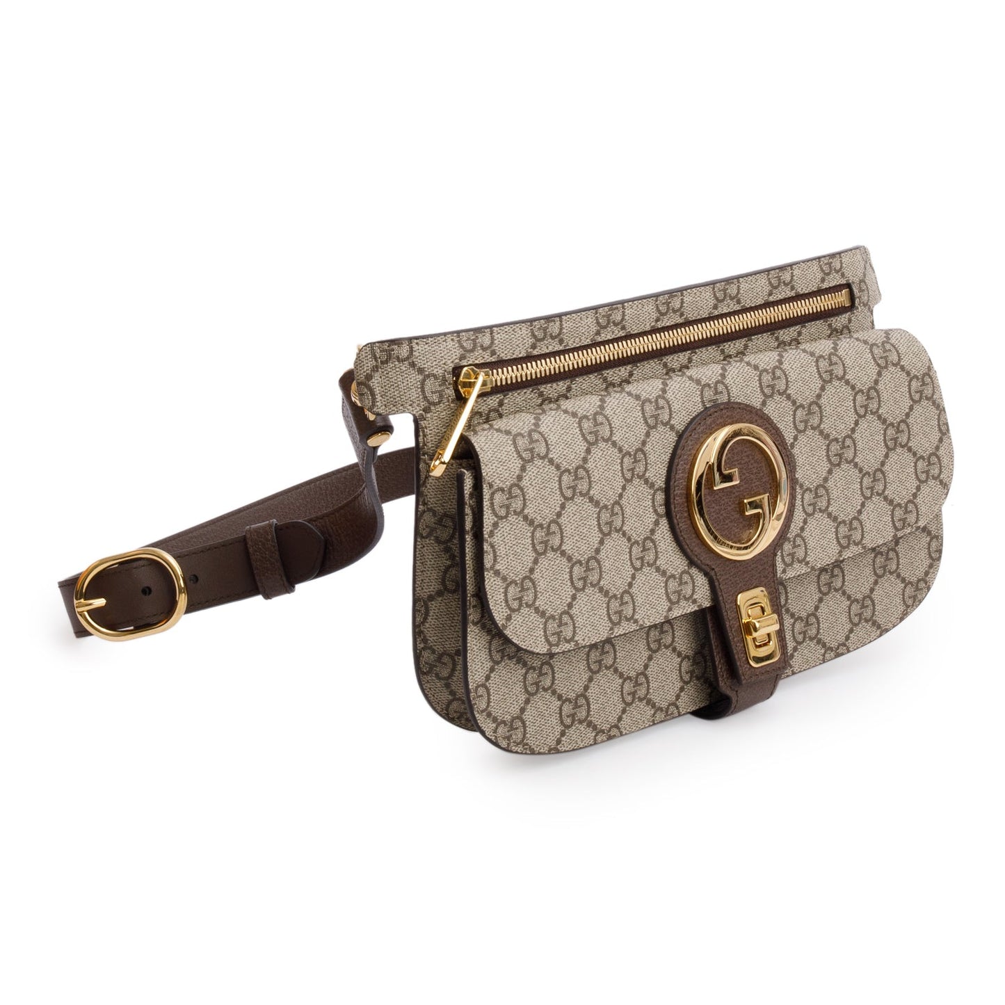 Gucci GG Supreme Monogram Textured Dollar Calfskin Blondie Belt Bag