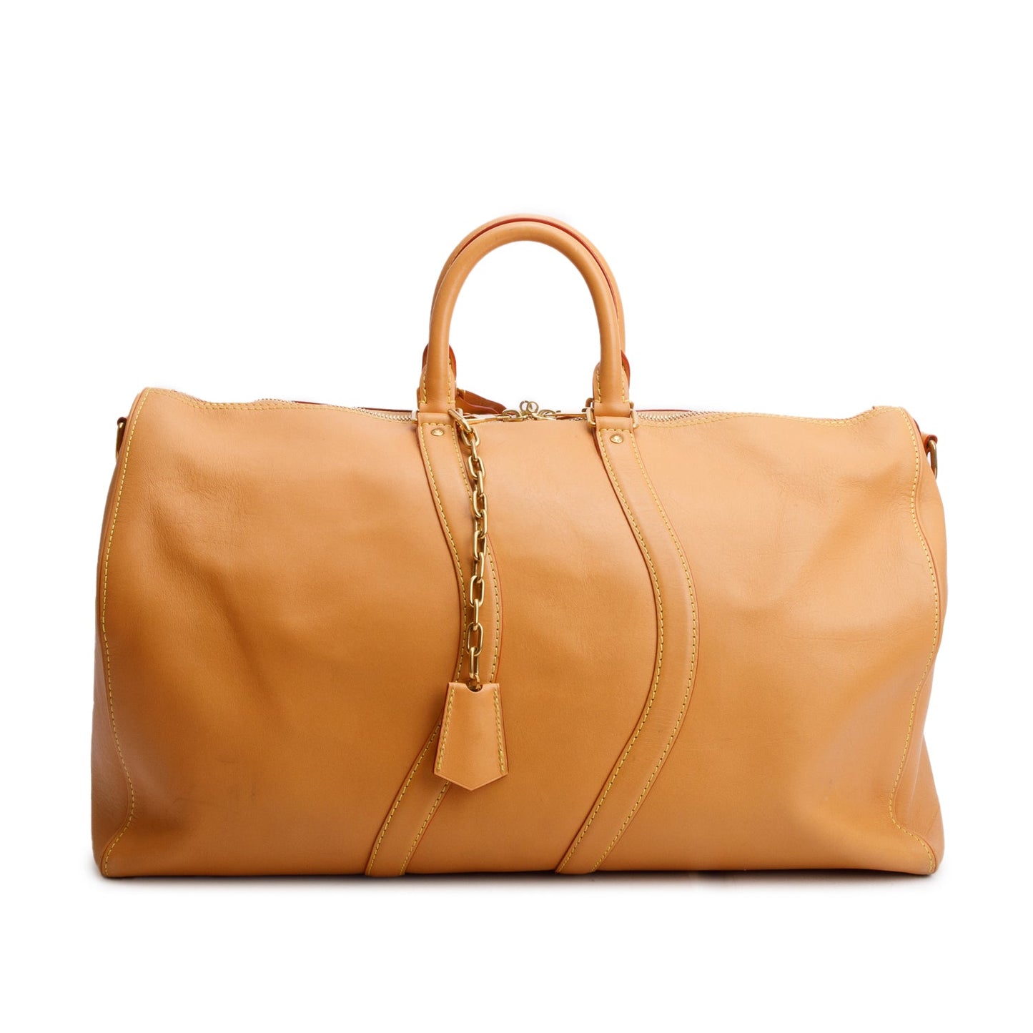 Louis Vuitton Tan Vachetta Leather Wavy Keepall Bandouliere 50
