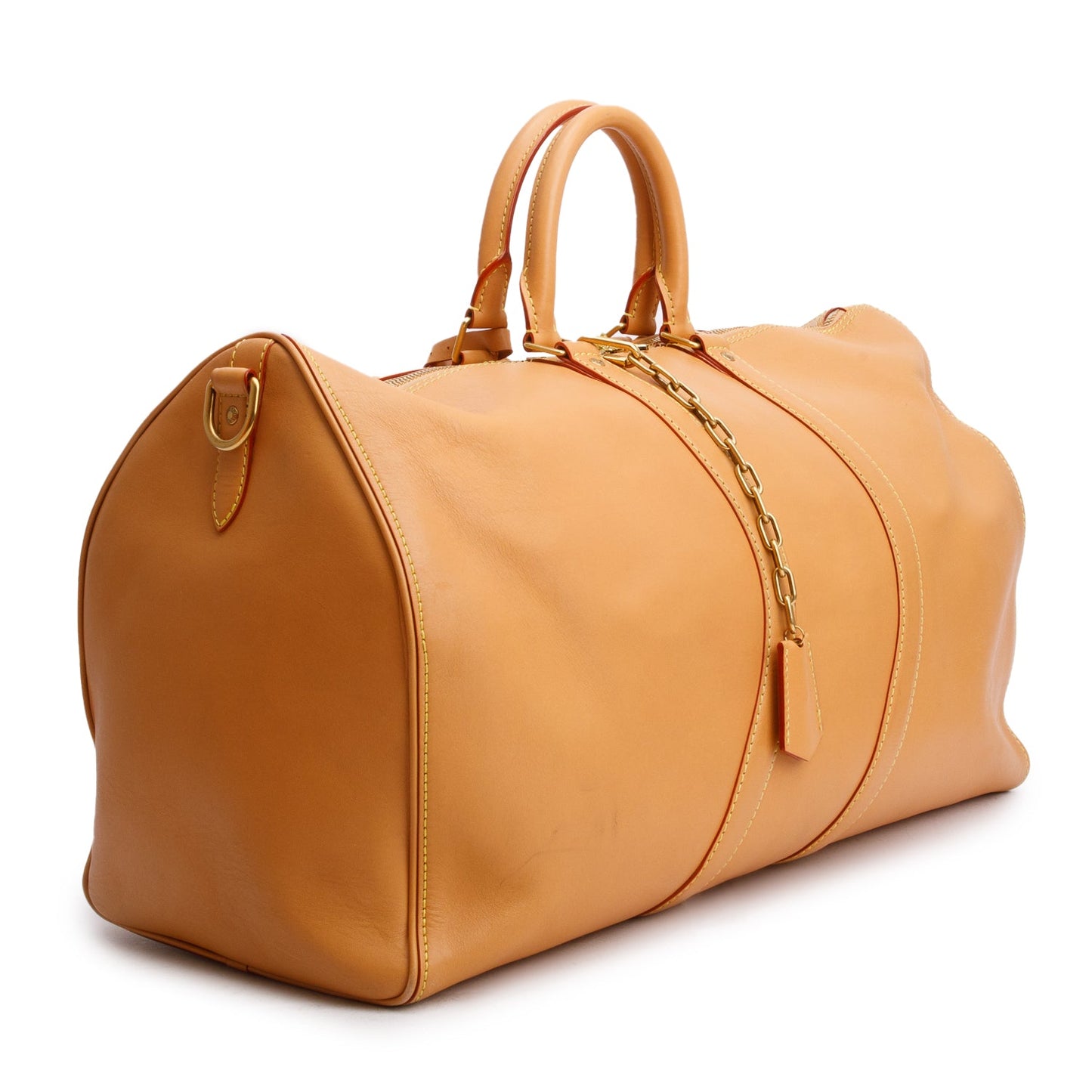 Louis Vuitton Tan Vachetta Leather Wavy Keepall Bandouliere 50