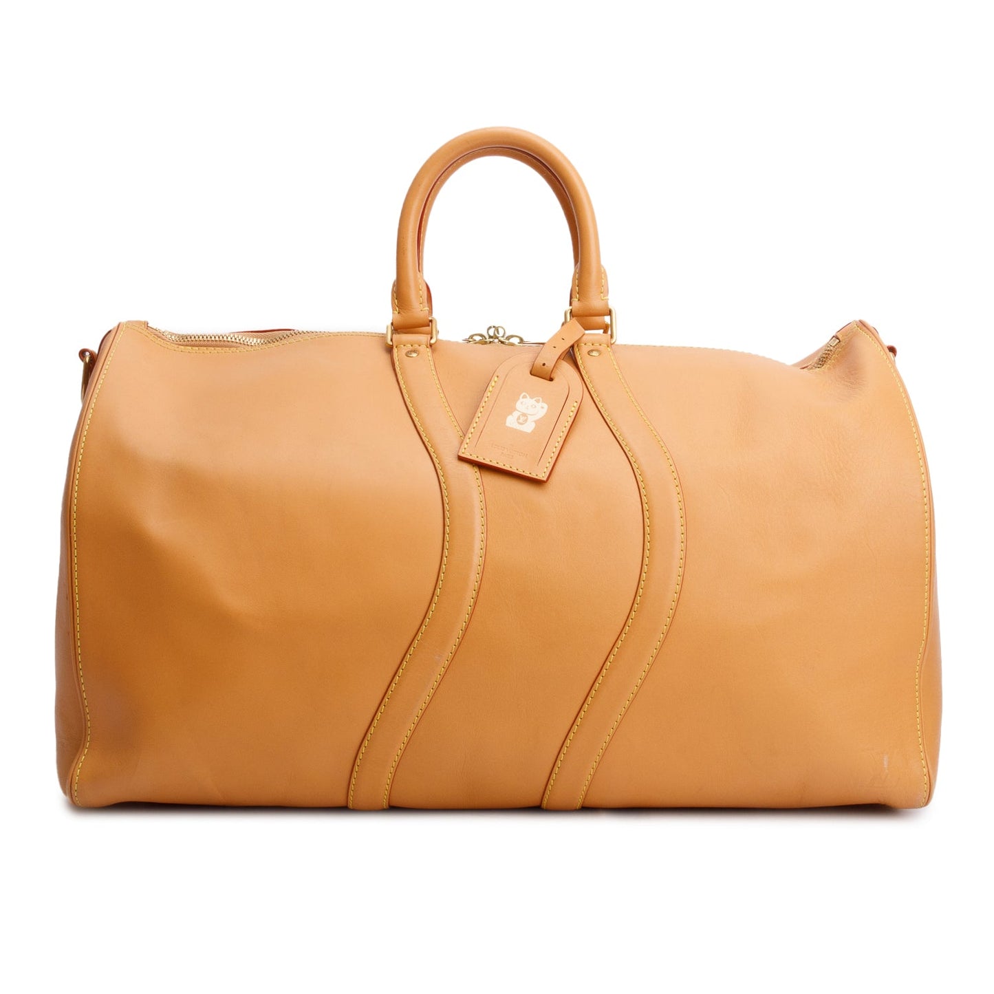 Louis Vuitton Tan Vachetta Leather Wavy Keepall Bandouliere 50