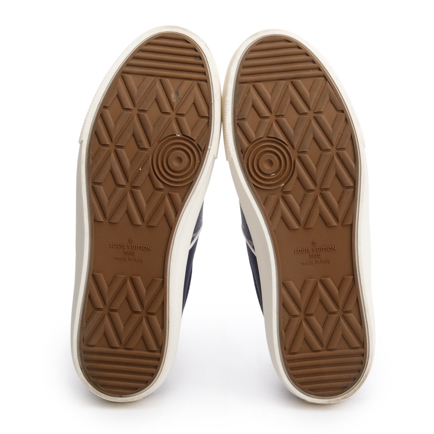 Louis Vuitton Blue Monogram Trocadero Richelieu Slip On Sneakers, Men's size 10