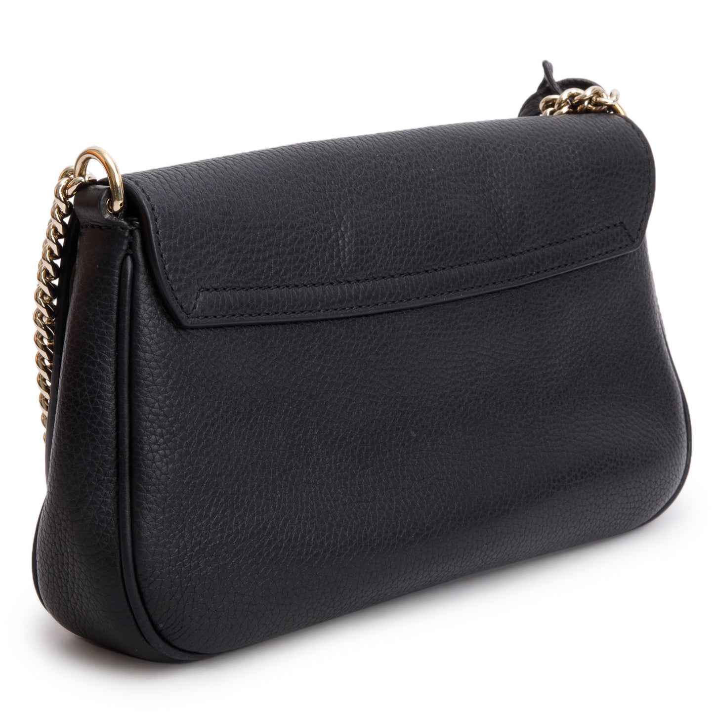 Gucci Black Pebbled Calfskin Medium Soho Chain Crossbody Bag