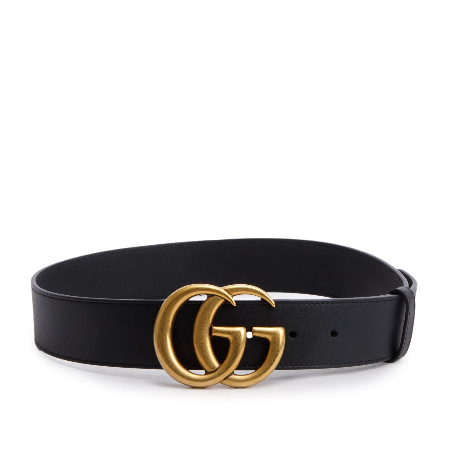Gucci Black GG Marmont Wide Leather Belt 75 30