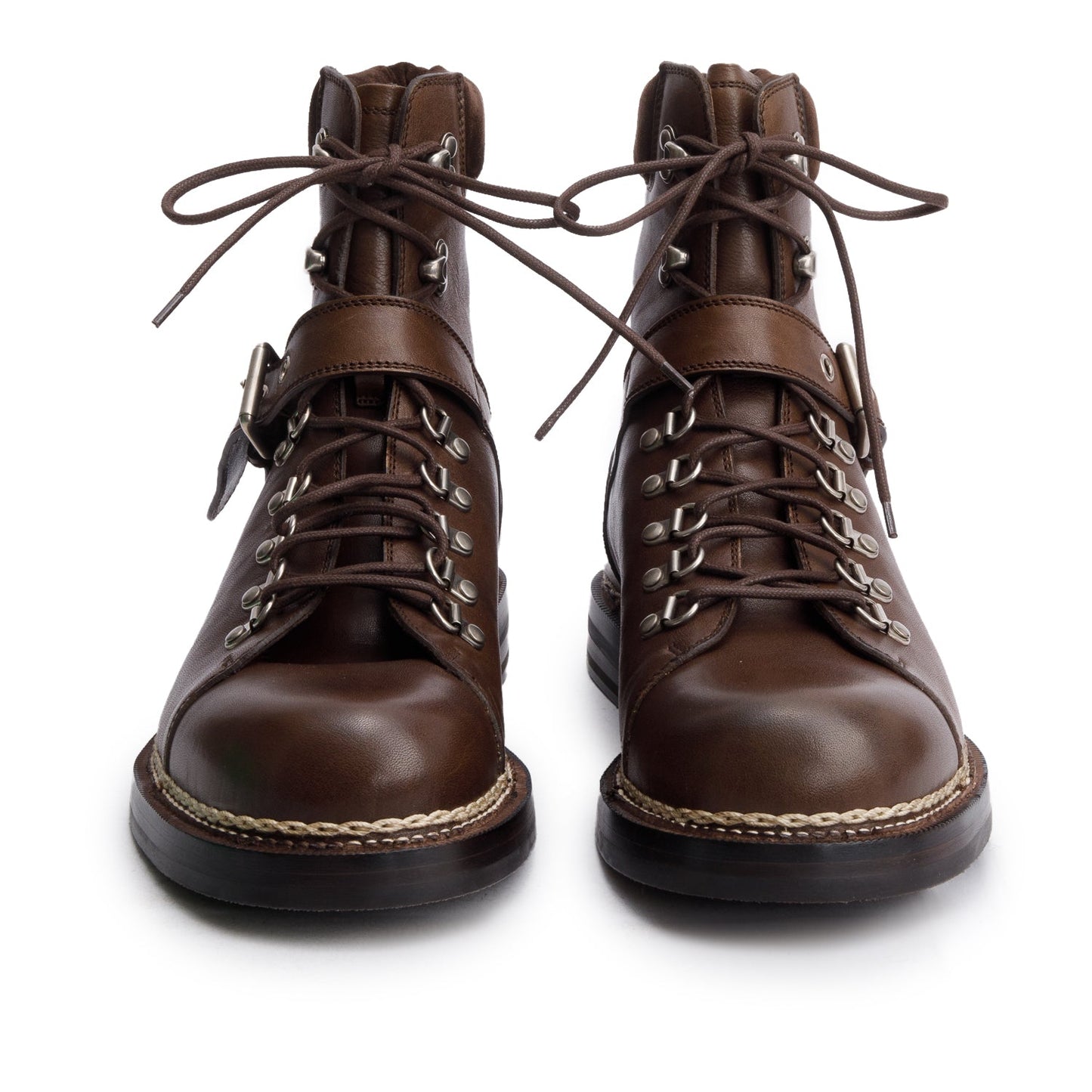Gucci Brown Calfskin Leather Hiking Ankle Boots, Men's Size 10