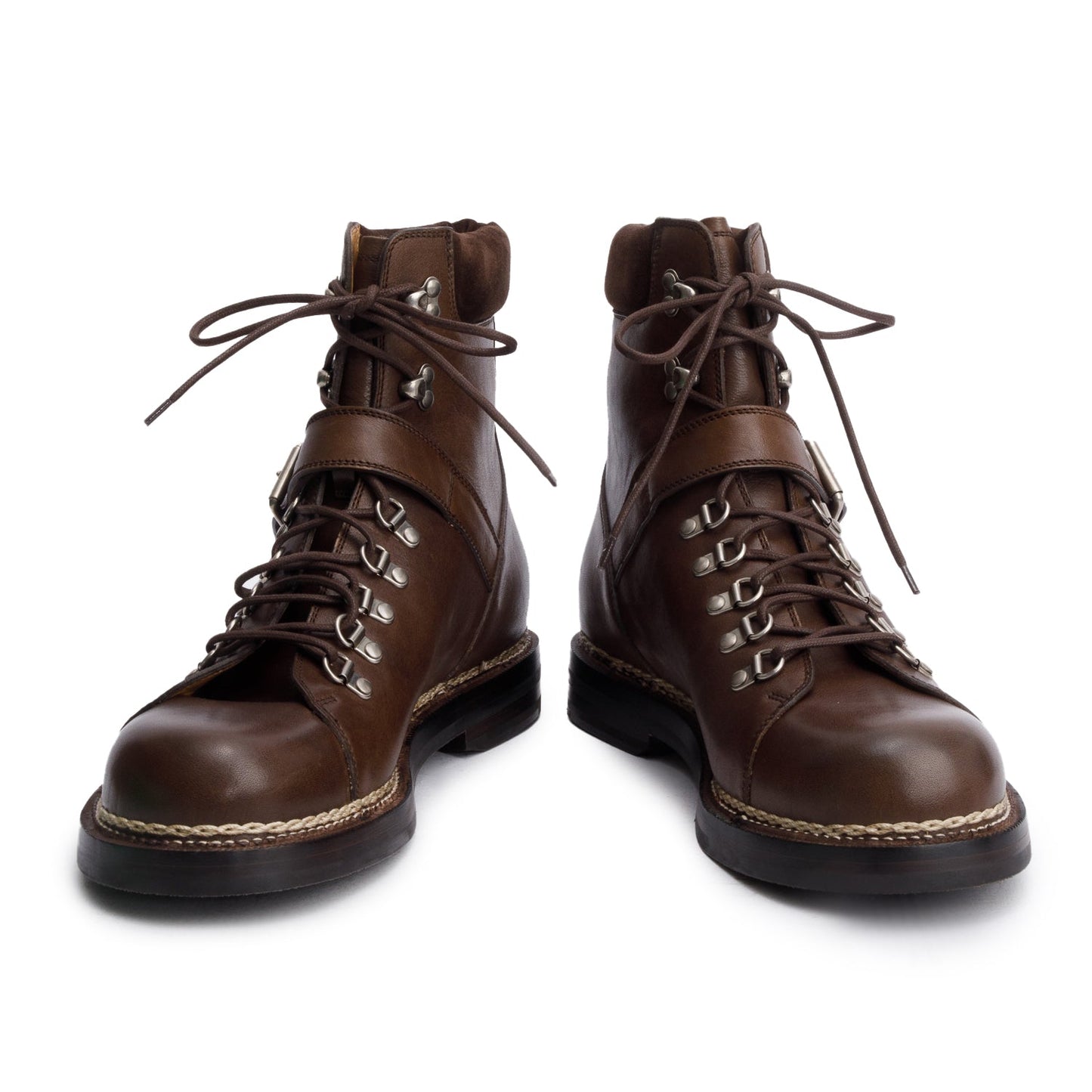 Gucci Brown Calfskin Leather Hiking Ankle Boots, Men's Size 10