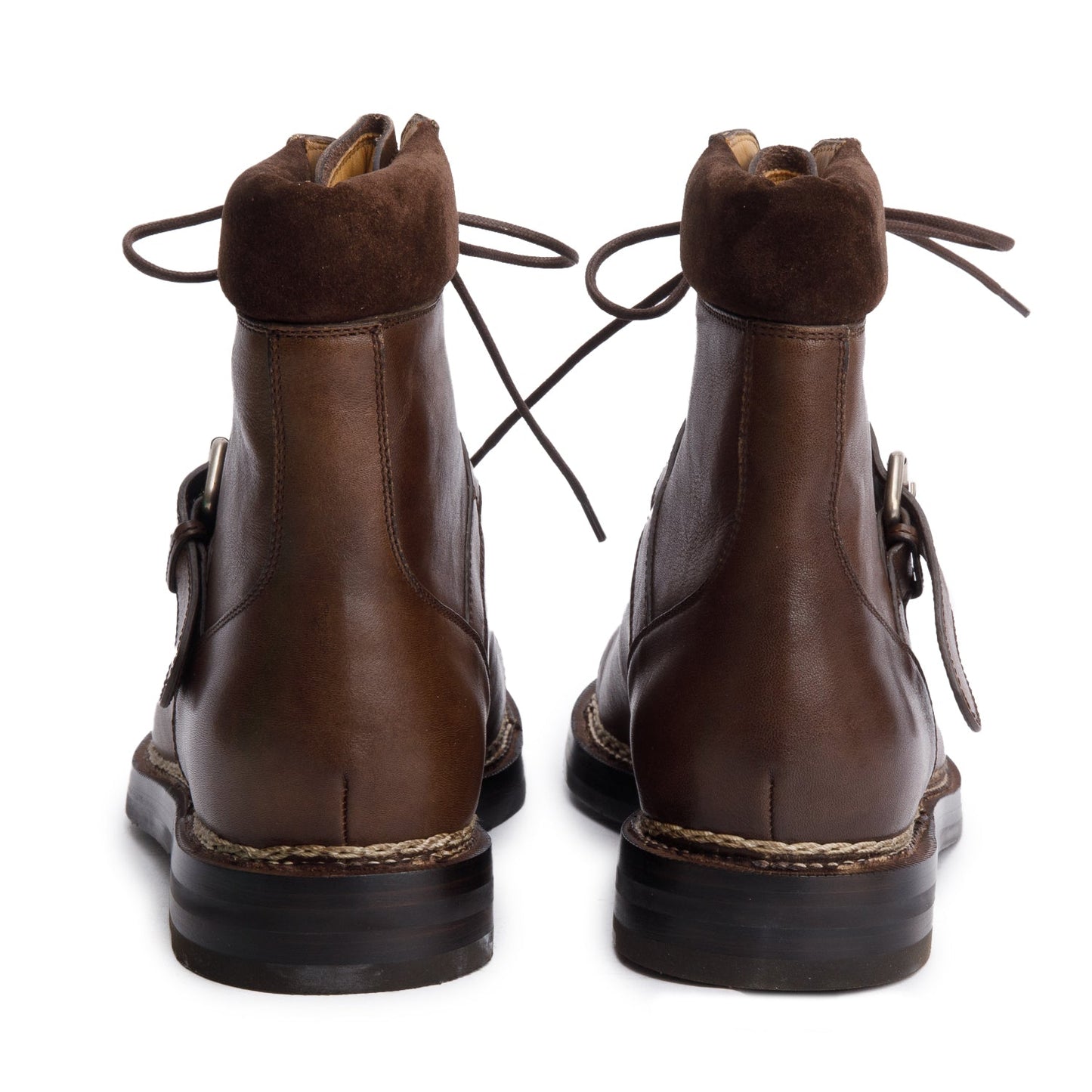 Gucci Brown Calfskin Leather Hiking Ankle Boots, Men's Size 10