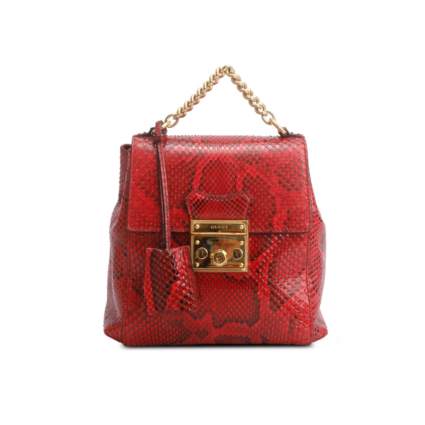Gucci Red Python Padlock Mini Backpack