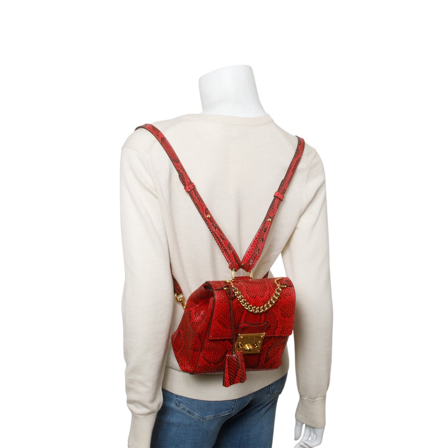 Gucci Red Python Padlock Mini Backpack