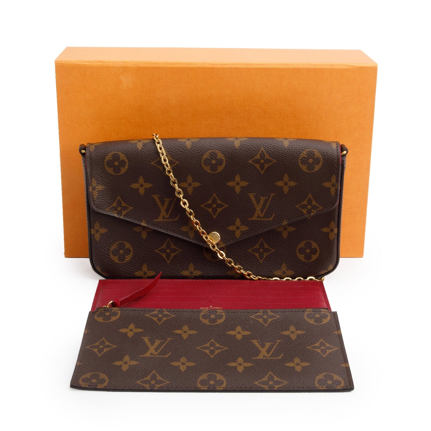 Louis Vuitton Fuschia Monogram Pochette Felicie Wallet on Chain