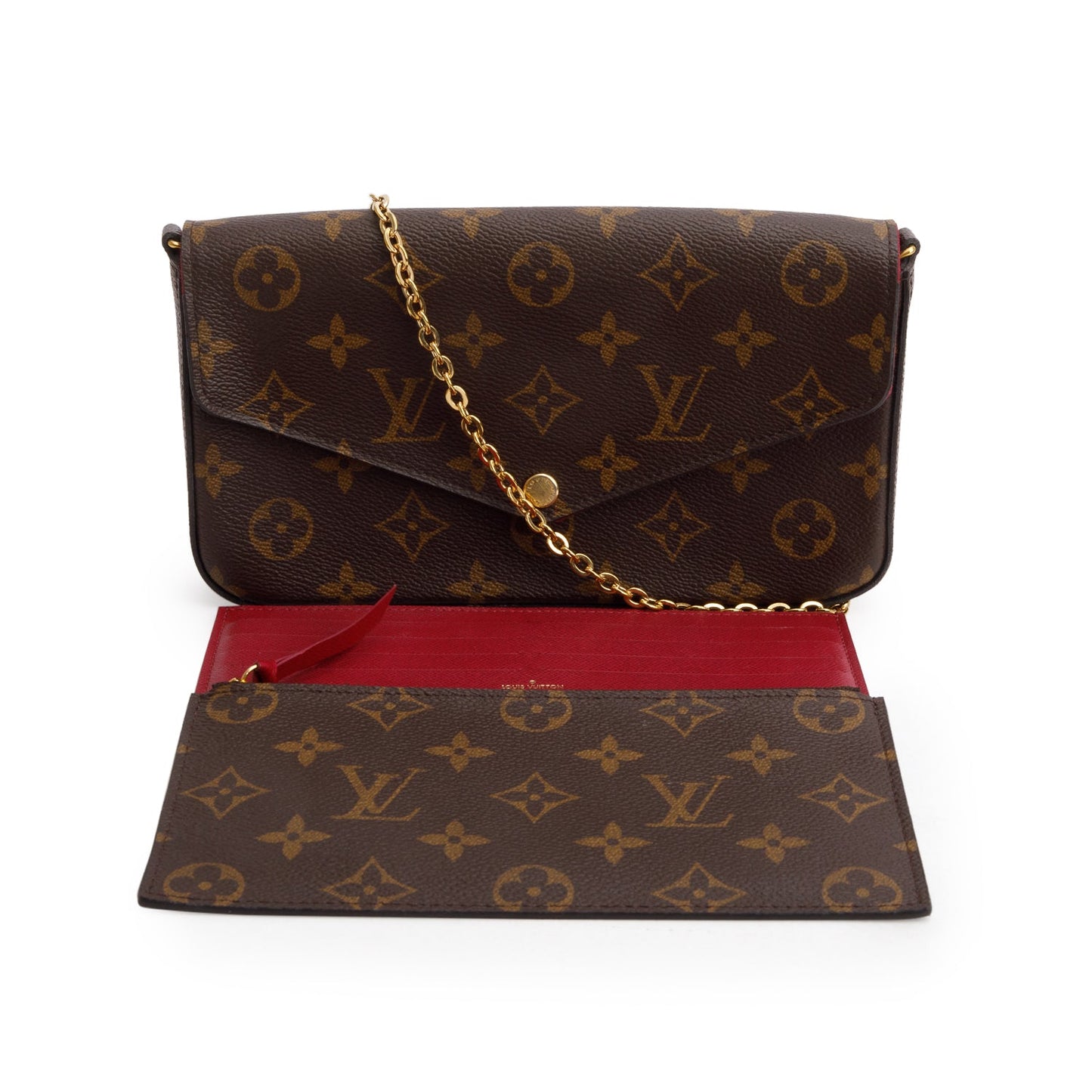 Louis Vuitton Fuschia Monogram Pochette Felicie Wallet on Chain