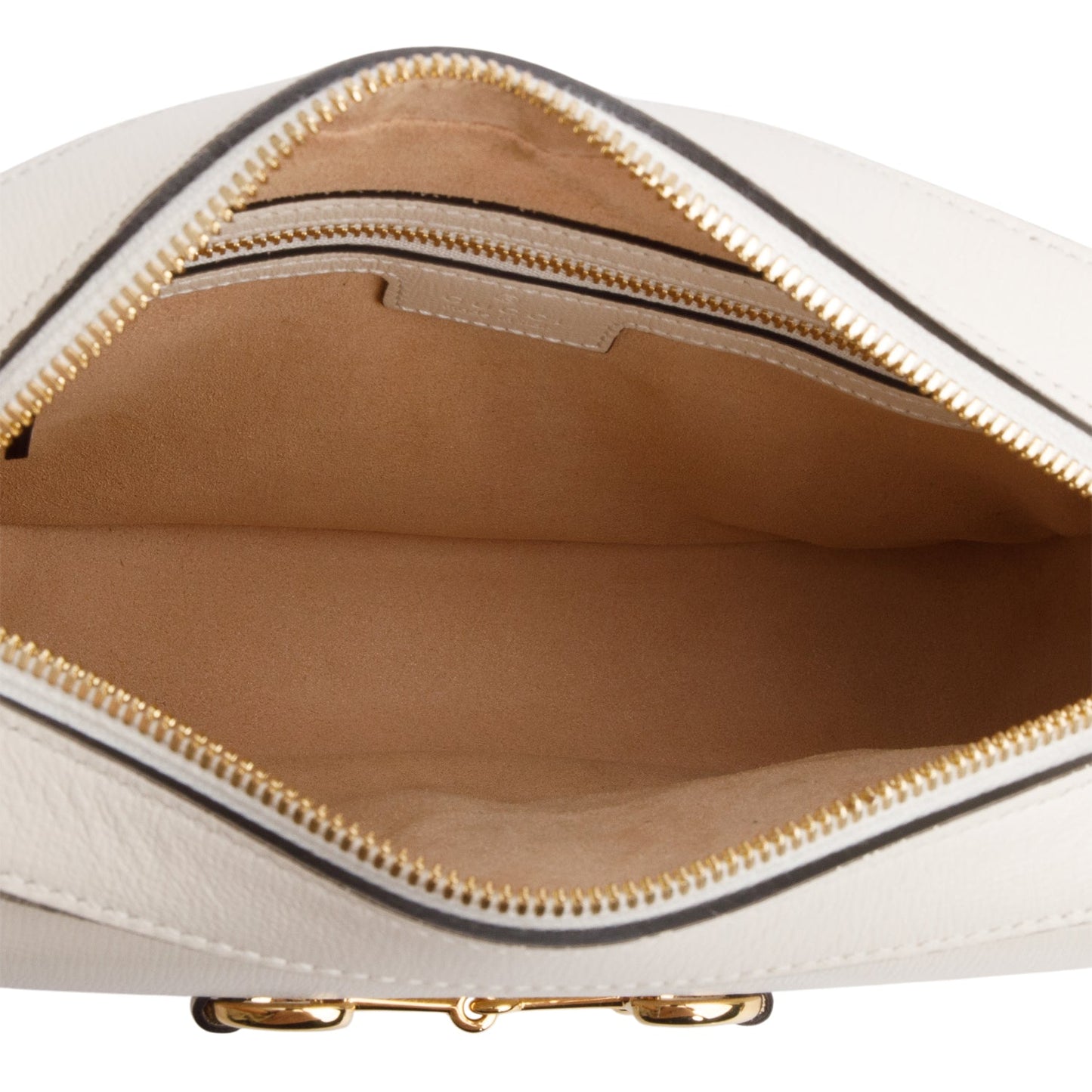 Gucci White GG Supreme Monogram Azalea Calfskin Small Horsebit 1955 Shoulder Bag