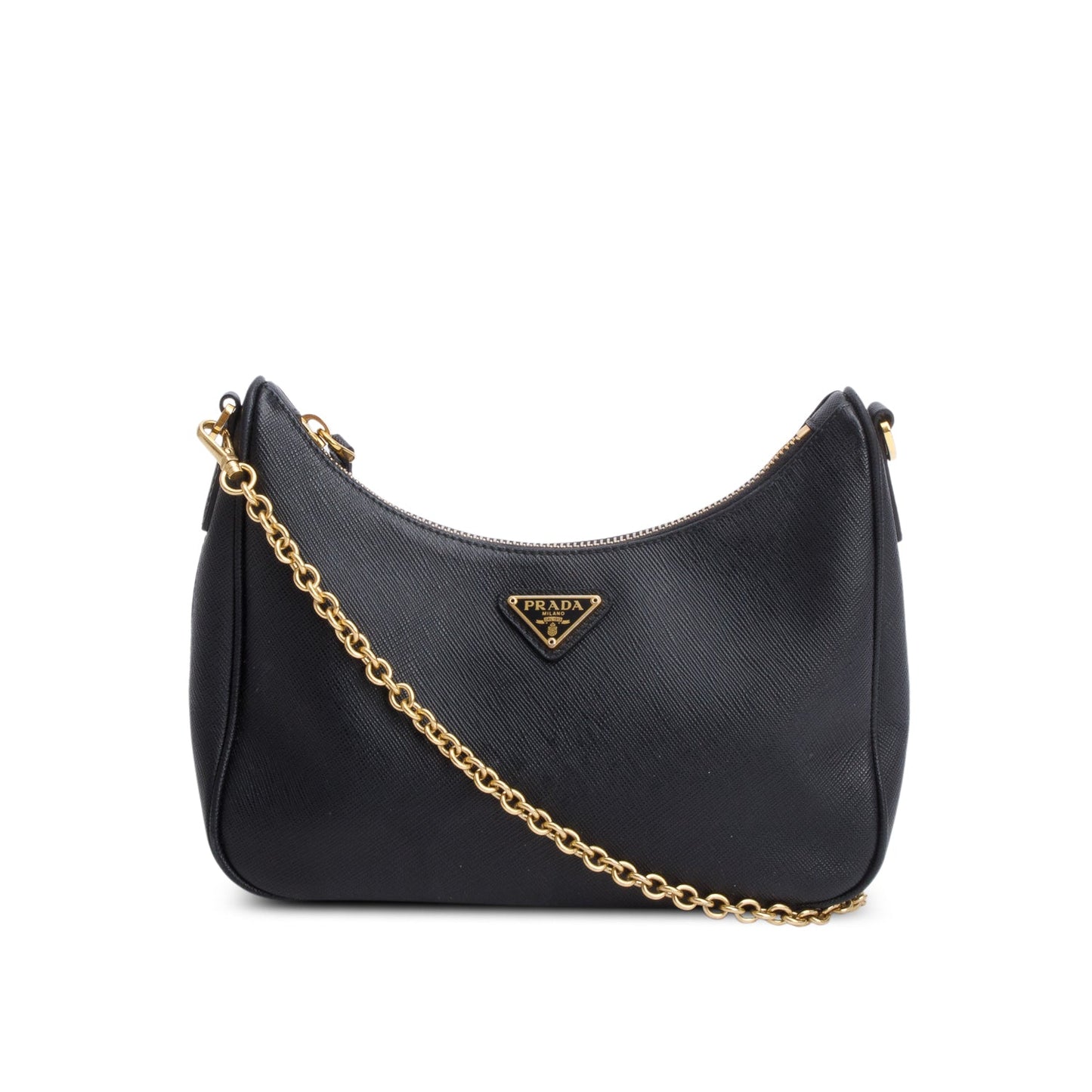 Prada Black Saffiano Leather Re-Edition 2005 Shoulder Bag
