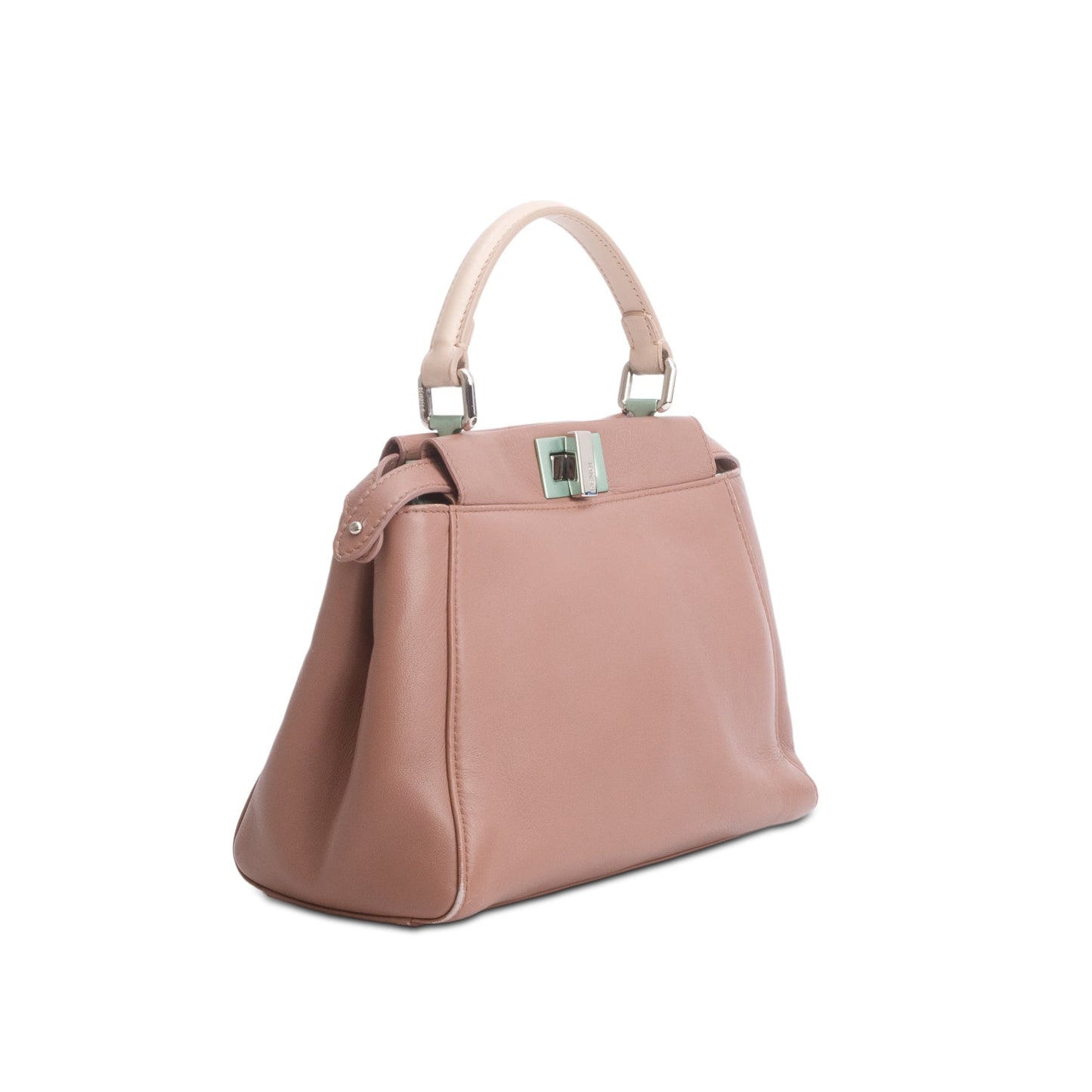 Fendi Pink Nappa Leather Colorblock Mini Peekaboo Iconic Satchel