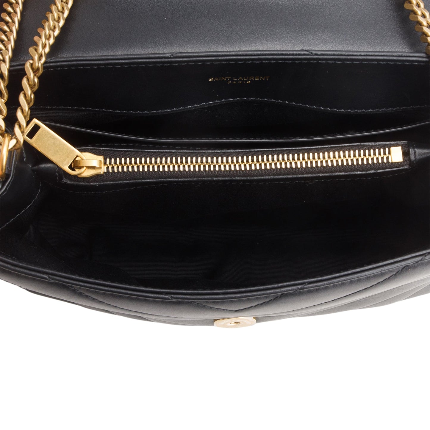 Saint Laurent 2024 Black Calfskin Y Quilted Monogram Small LouLou Shoulder Bag