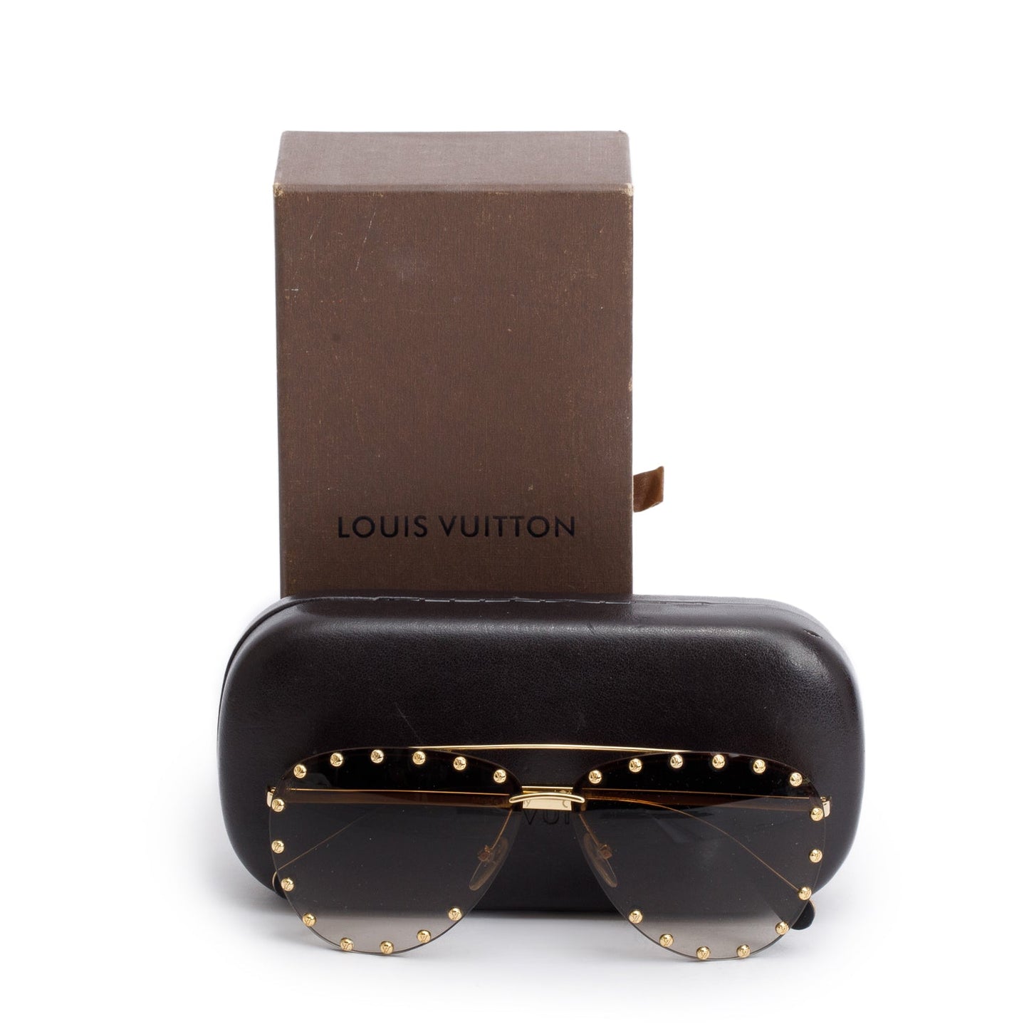 Louis Vuitton Z0926U Gold-Tone Studded The Party Aviator Sunglasses