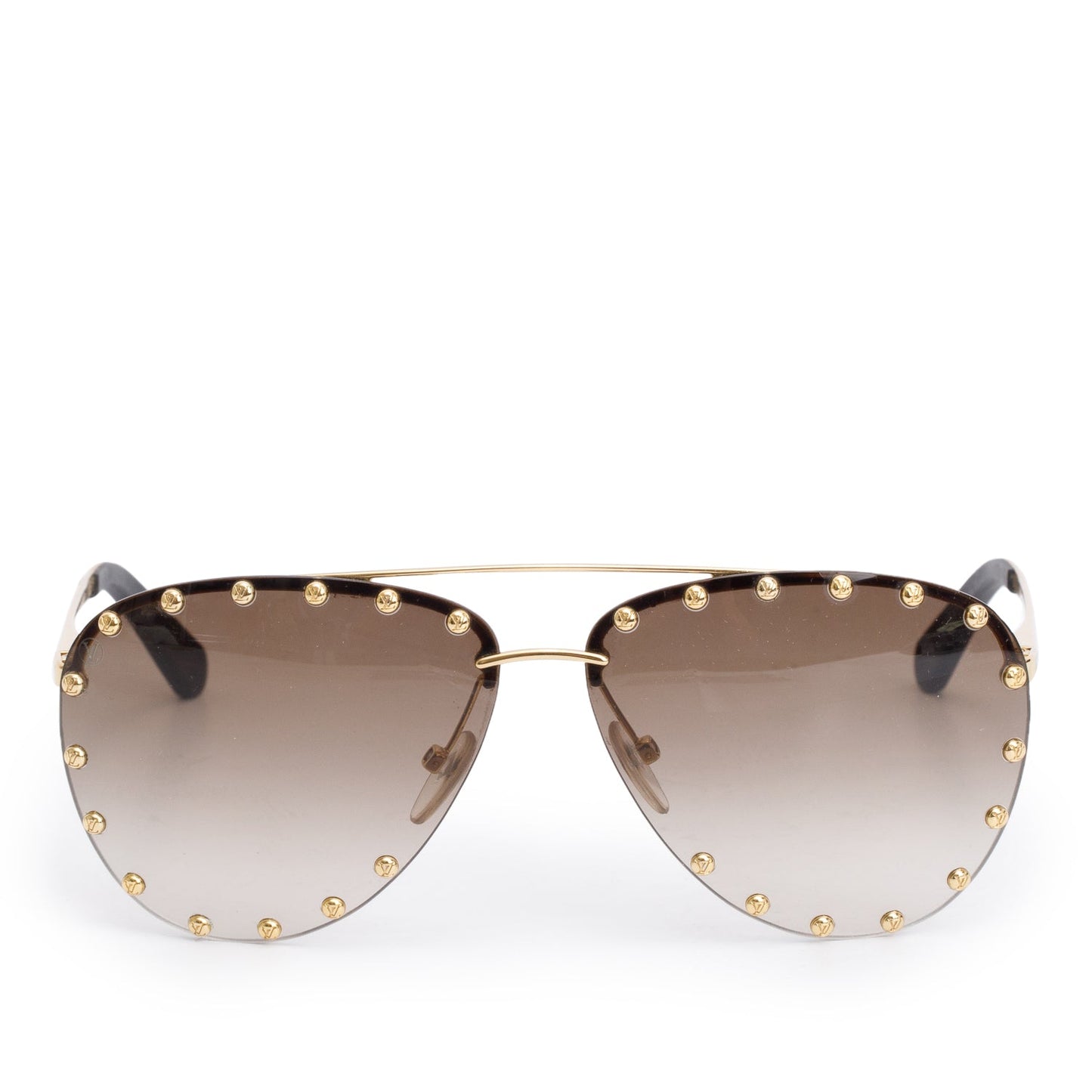 Louis Vuitton Z0926U Gold-Tone Studded The Party Aviator Sunglasses