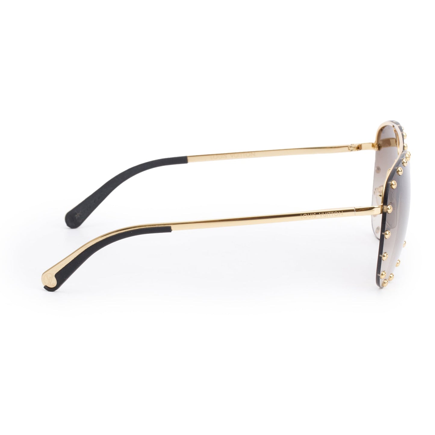 Louis Vuitton Z0926U Gold-Tone Studded The Party Aviator Sunglasses