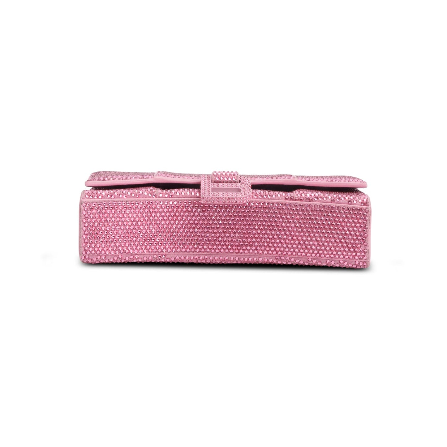 Balenciaga Pink Rhinestone Hourglass Wallet on Chain