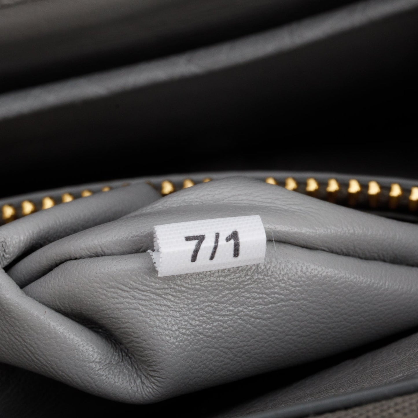 Prada Grey Ostrich Leather Small Double Zip Galleria