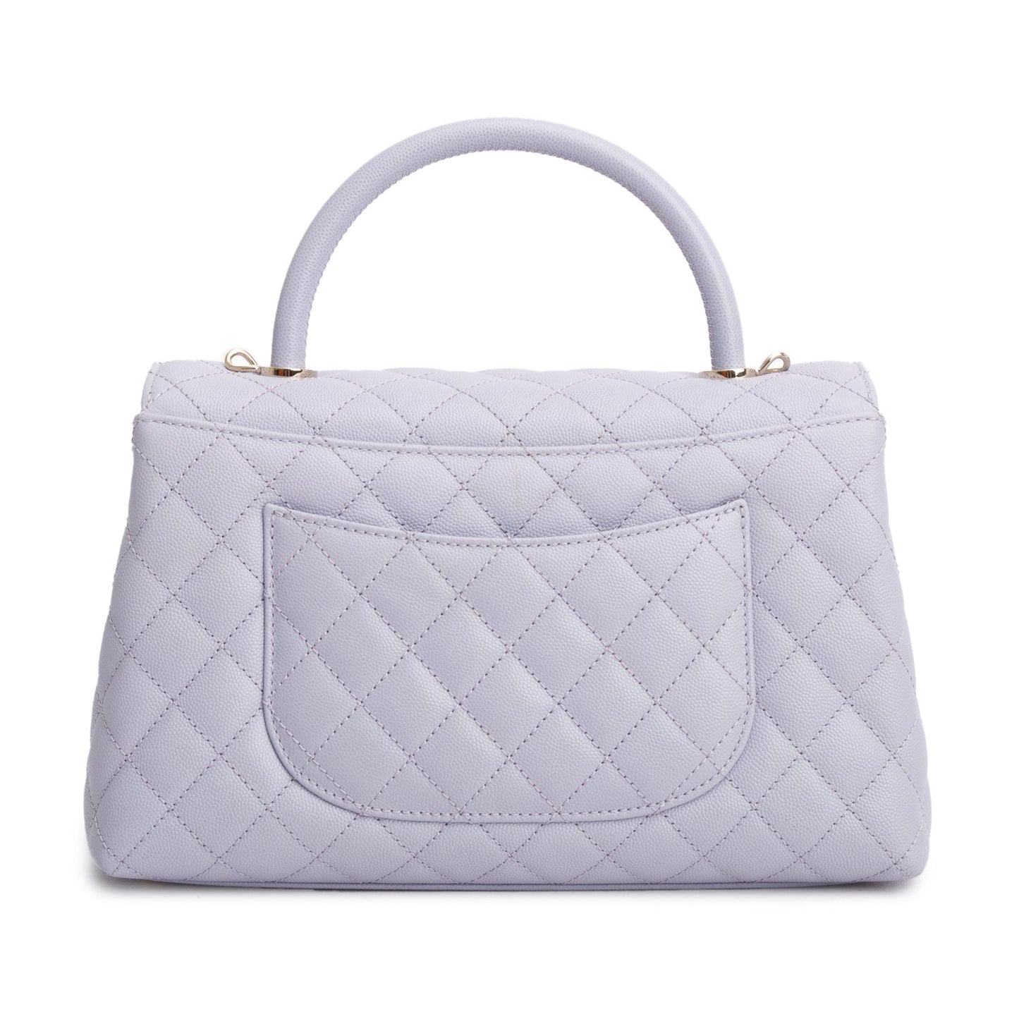 Chanel Purple Caviar Quilted Small Coco Handle Flap