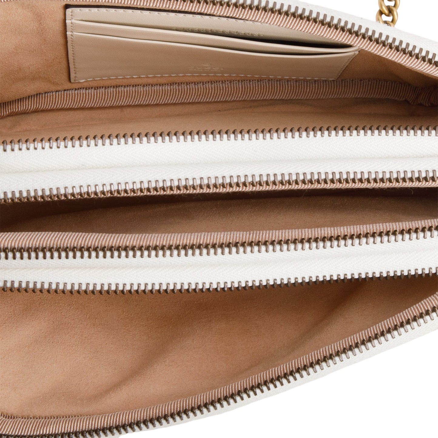 Gucci White Calfskin GG Marmont Triple Zip Crossbody Bag