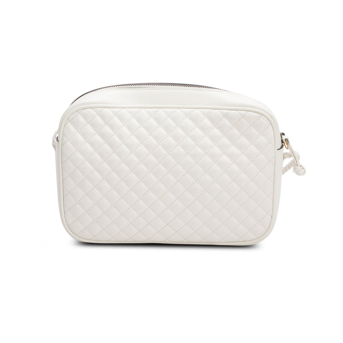 Gucci White Calfskin Calfskin Web Trapuntata Small GG Shoulder Bag