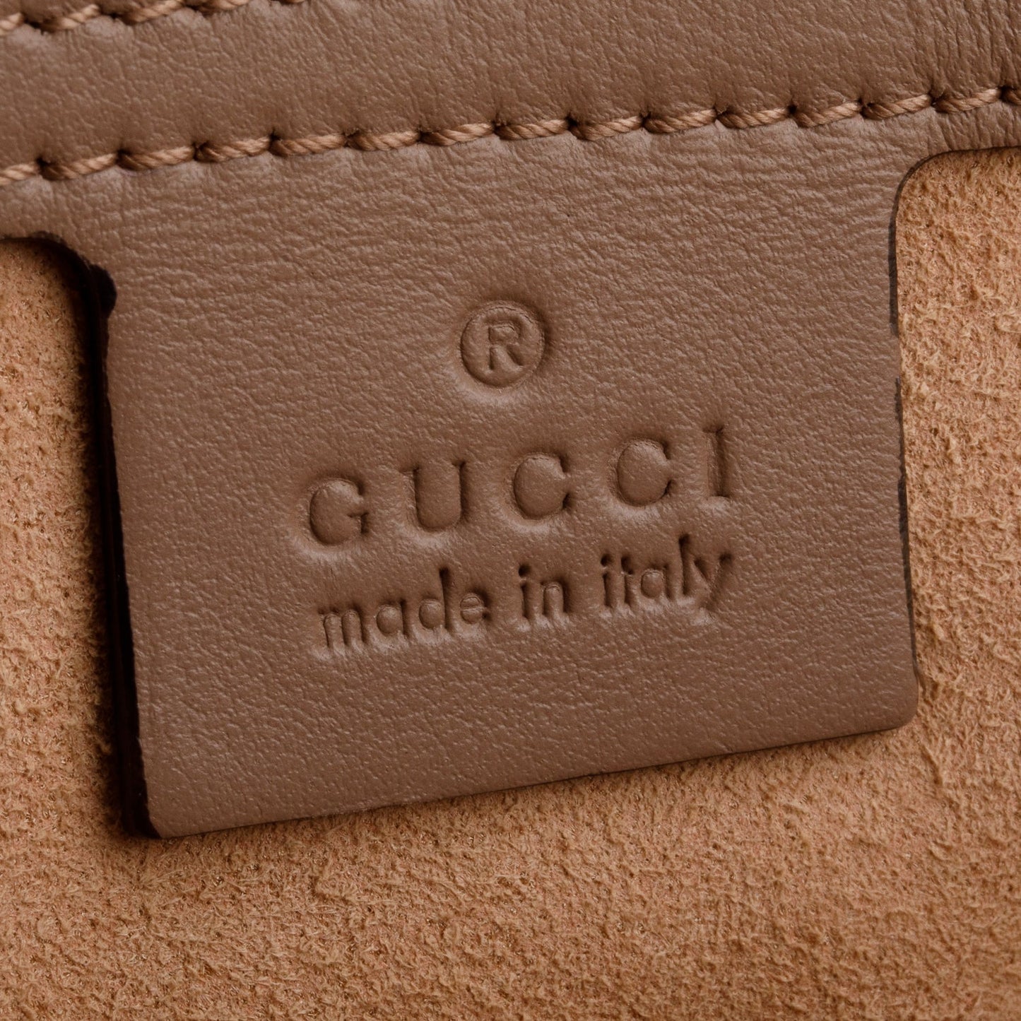 Gucci Beige Calfskin Matelasse GG Marmont Clutch