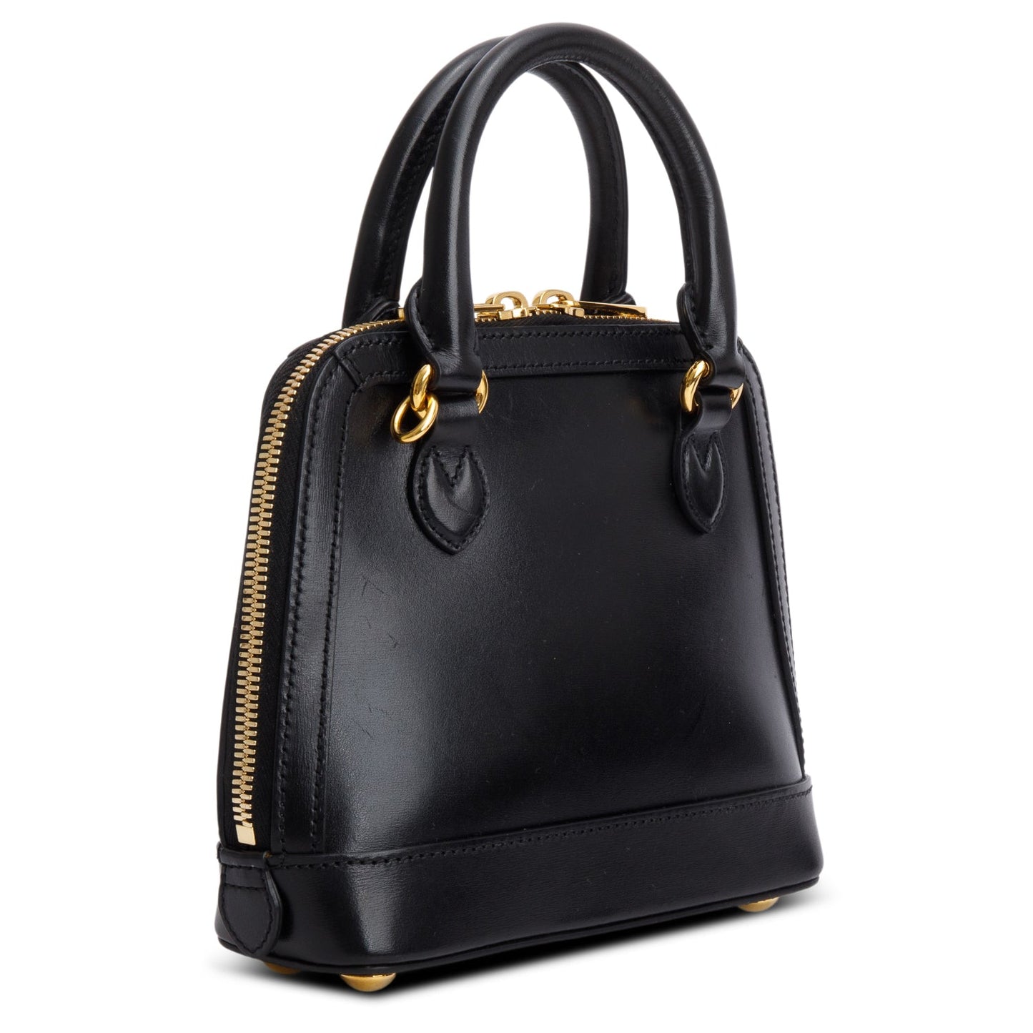 Gucci Black Azalea Calfskin Mini Horsebit 1955 Top Handle Bag