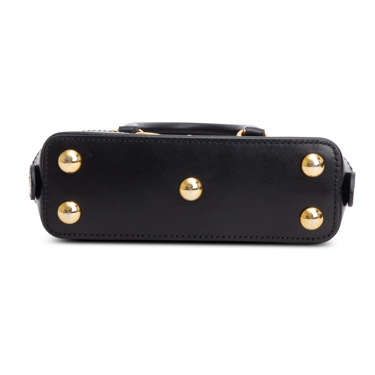 Gucci Black Azalea Calfskin Mini Horsebit 1955 Top Handle Bag
