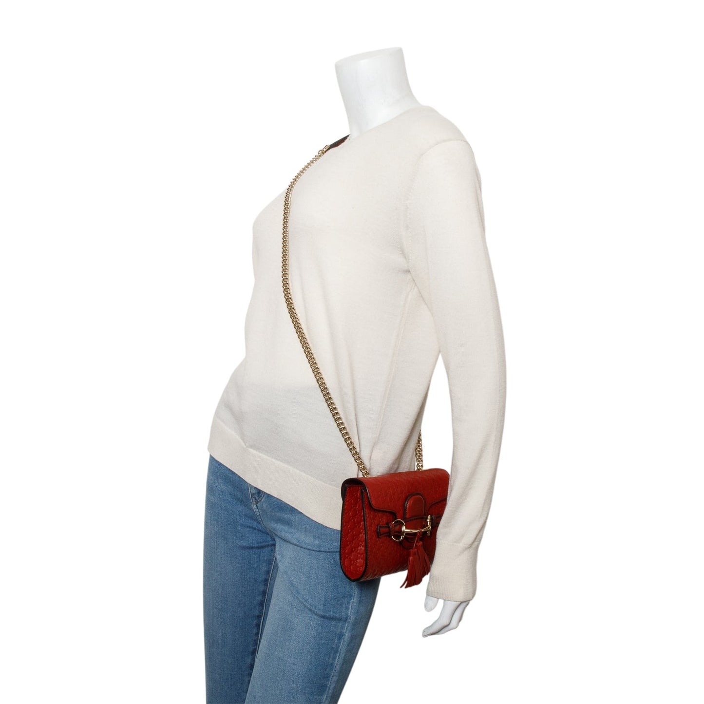 Gucci Red Soft Microguccissima Mini Emily Chain Shoulder Bag