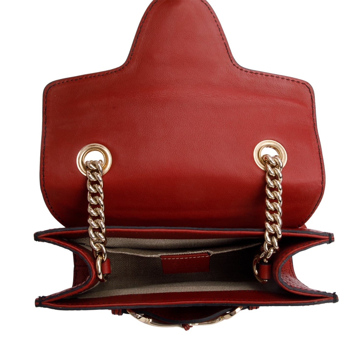 Gucci Red Soft Microguccissima Mini Emily Chain Shoulder Bag