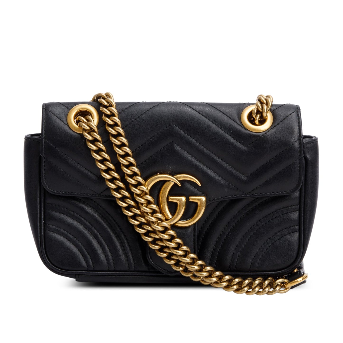 Gucci Black GG Marmont Matelasse Small Shoulder Bag